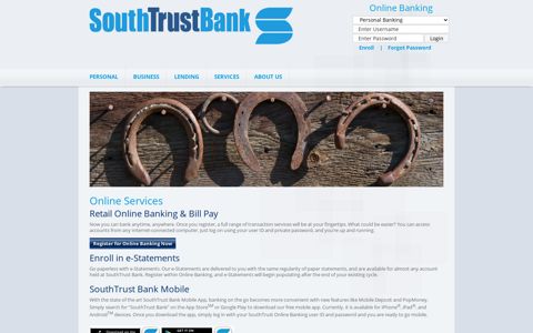 Online Banking - SouthTrust Bank (George West, TX)