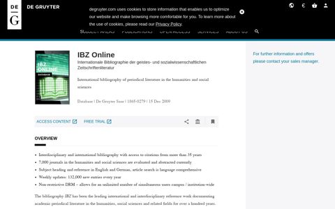 IBZ Online - De Gruyter