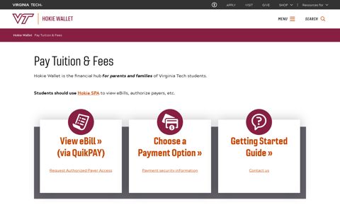 Pay Tuition & Fees | Hokie Wallet | Virginia Tech