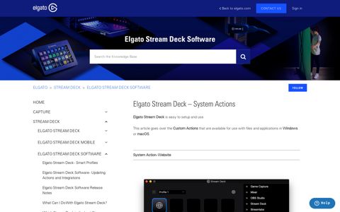 Elgato Stream Deck – System Actions – Elgato