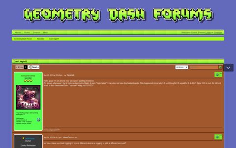 Can't login!!! | Geometry Dash Forum