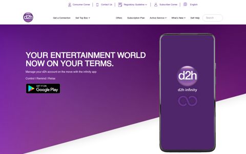 d2h Infinity App, DTH infinity Android App - d2h