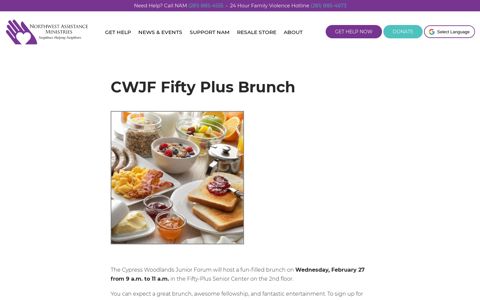 CWJF Brunch for Fifty Plus Members - Northwest Assistance ...