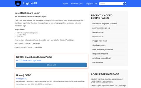ectc blackboard login - Official Login Page [100% Verified]