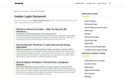 Geeker Login Password ❤️ One Click Access - iLoveLogin