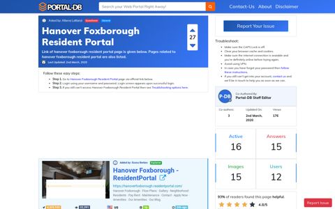 Hanover Foxborough Resident Portal