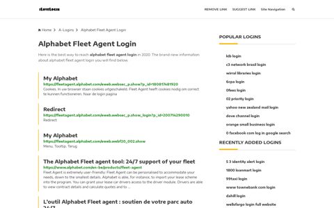 Alphabet Fleet Agent Login ❤️ One Click Access