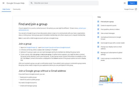 Find and join a group - Google Groups Help - Google Support