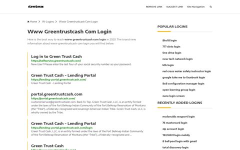 Www Greentrustcash Com Login ❤️ One Click Access - iLoveLogin