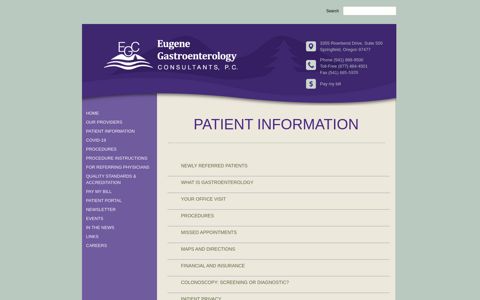 Patient Information | Eugene Gastroenterology Consultants