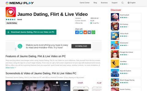 Download Jaumo Dating, Flirt & Live Video on PC with MEmu