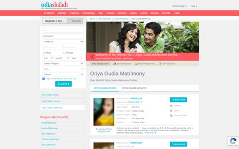 Oriya Gudia Matrimonials - Odia Shaadi