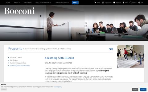 e-learning with BBoard - Bocconi University Milan