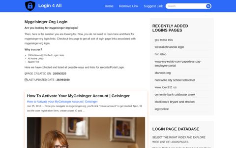 mygeisinger org login - Official Login Page [100% Verified]