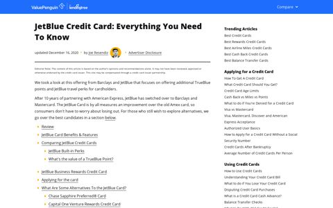JetBlue Credit Card | Credit Card Review - ValuePenguin