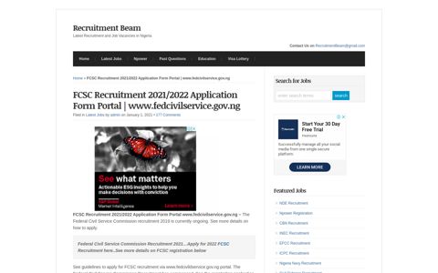 FCSC Recruitment 2020/2021 Application Form Portal - www ...