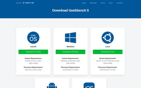 Cross-Platform Benchmark - Geekbench 5