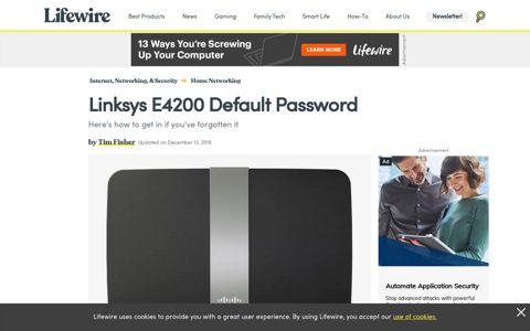Linksys E4200 default password - Lifewire