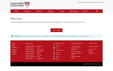 College and Accommodation Portal - Lancaster University
