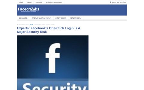 Experts: Facebook's One-Click Login Is A Major Security Risk