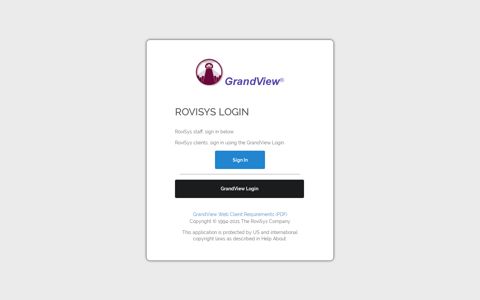 GrandView - Sign in to your account - RoviSys