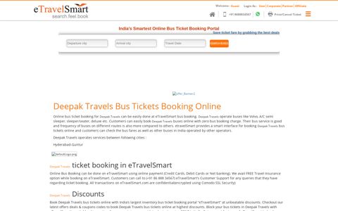 Deepak Travels | Book bus tickets at etravelsmart and get flat ...