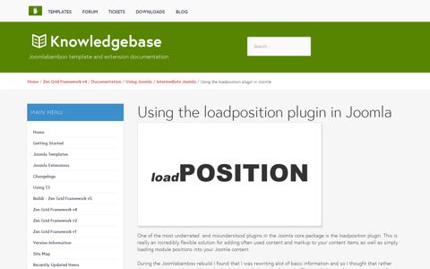 Using the loadposition plugin in Joomla