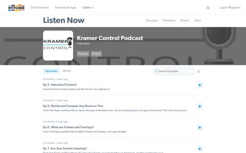 Kramer Control Podcast on Stitcher