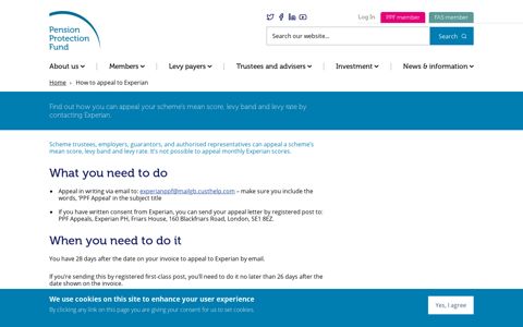 How to appeal to Experian | Pension Protection Fund