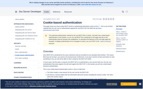 Cookie-based authentication - Atlassian Developer