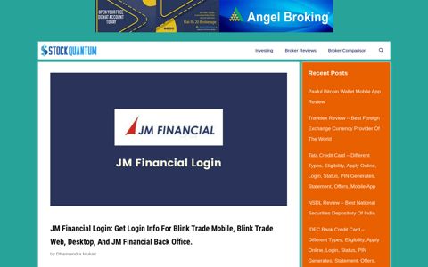 JM Financial Login : Get Login Info For Blink Trade Mobile ...