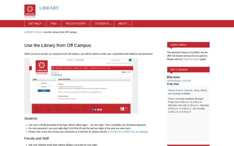 Use the Library from Off Campus - LaGuardia's Library