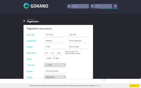 Register || Gokano.com