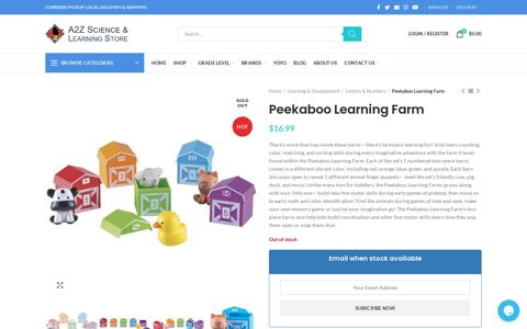 Peekaboo Learning Farm - A2Z Science & Learning Toy Store