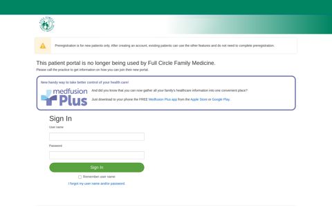Patient Portal - Full Circle Family Medicine - Medfusion