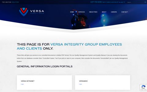 Employee & Client Portal - Versa Integrity