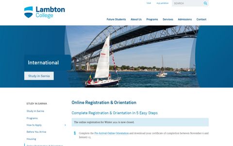 Online Registration & Orientation | Lambton College