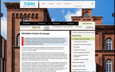 ERASMUS Student Exchange - TUHH