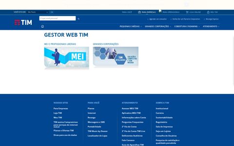 Gestor Web TIM - Atendimento - Para Empresas | TIM