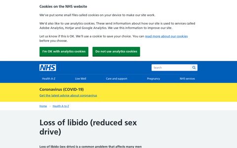 Loss of libido (reduced sex drive) - NHS