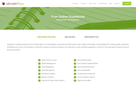 Free Online Gradebook - iGradePlus