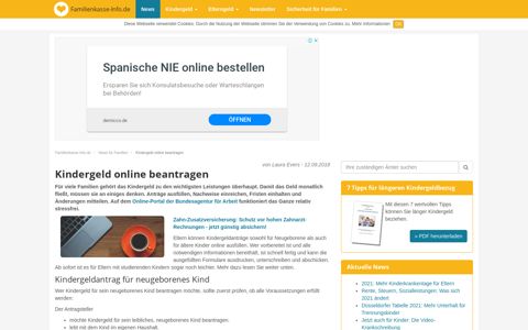 Kindergeld online beantragen | Familienkasse-Info.de