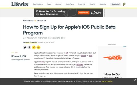 How to Sign Up for Apple's iOS Public Beta Program - Lifewire