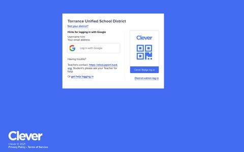 Torrance Unified School District - Clever | Log in