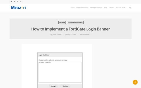 How to Implement a FortiGate Login Banner | Mirazon