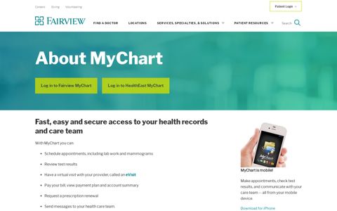 Log in to Fairview MyChartLog in to HealthEast MyChart