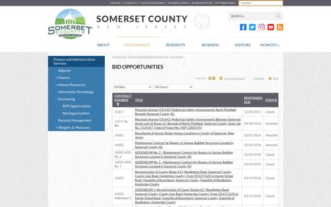 Bid Opportunities | Somerset County