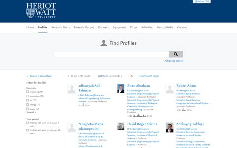 Find Profiles — Heriot-Watt Research Portal
