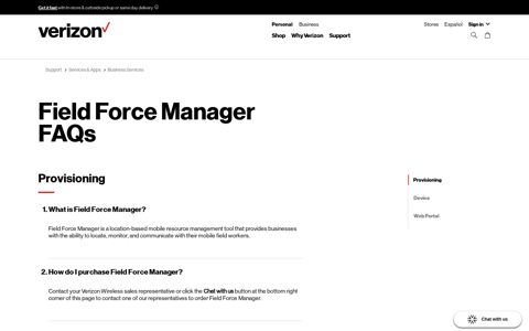 Field Force Manager FAQs - Verizon