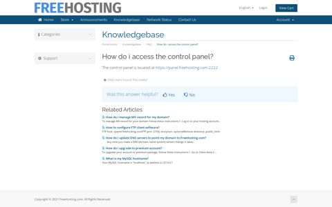 How do i access the control panel? - Free Hosting